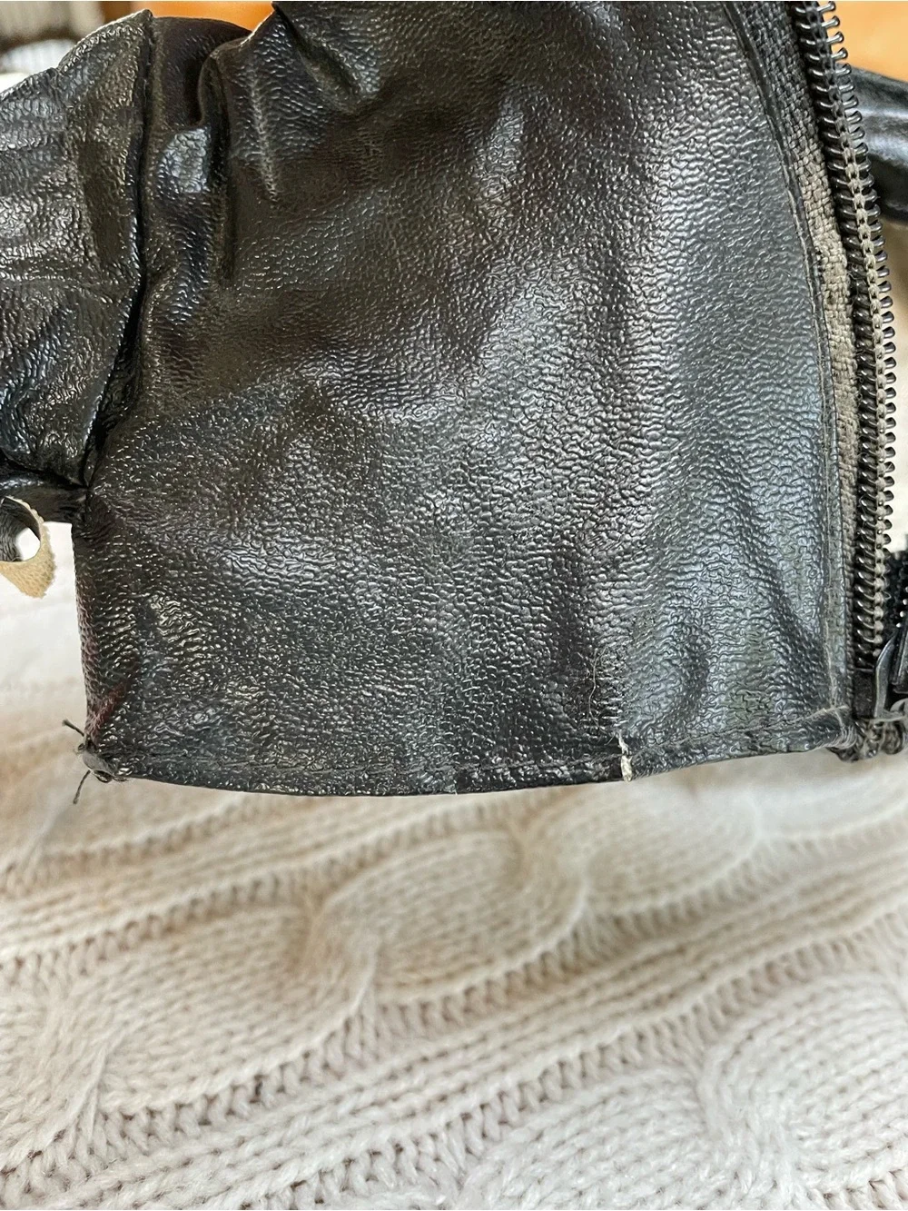 Harley-Davidson Black Leather-look Mini Jacket w/Patch for doll/stuffed animal
